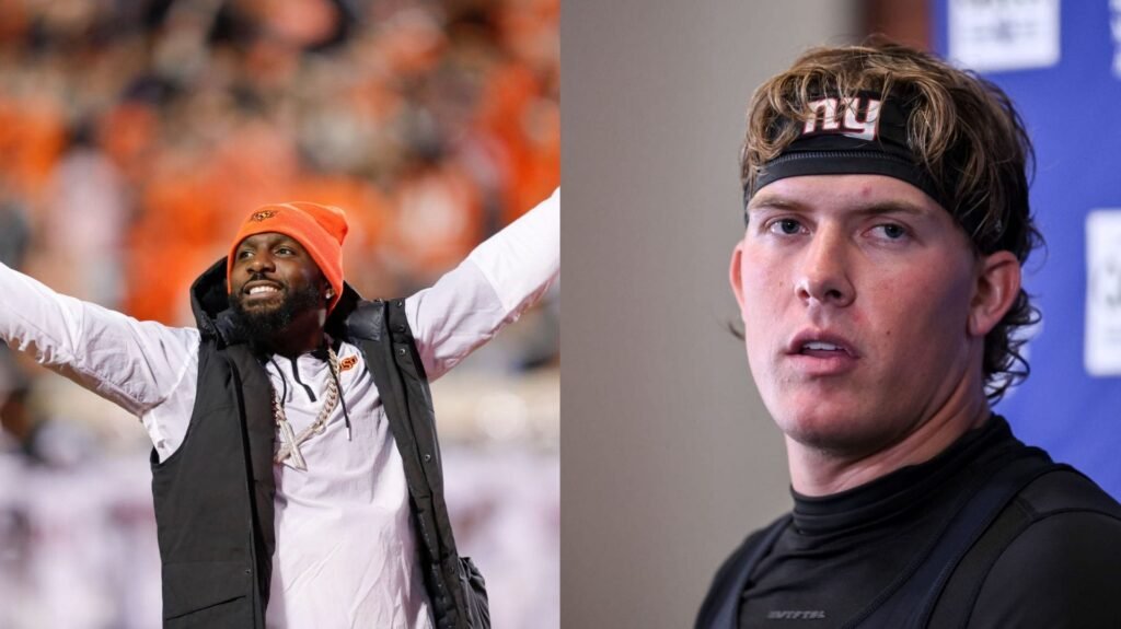 Cowboys legend Dez Bryant makes feelings known on Jaxson Dart’s “lose-lose situation” as Giants QB gets hate for introducing President Donald Trump