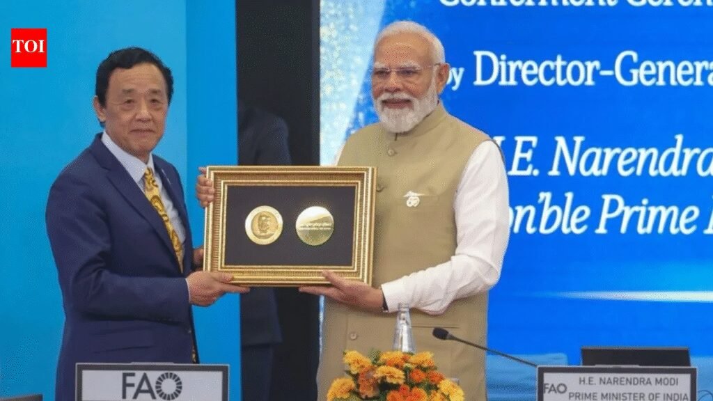 PM Modi receives FAO’s highest honour for key agri schemes | India News