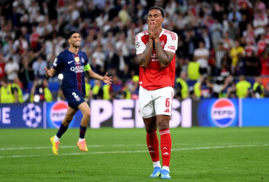 Arsenal suffer heartbreak after Eze, Gabriel miss penalties in Champions League final shootout as PSG retain crown