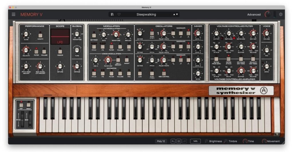 Memory V re-creates the Memorymoog without the massive headaches or price tag