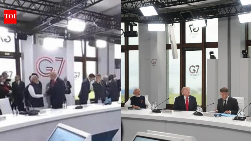 Watch: PM Modi and Donald Trump exchange greetings at G7 Summit ahead of expected talks | India News
