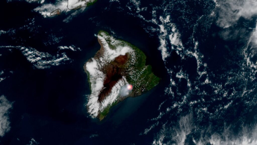 A volcanic eruption seen from space photo of the day for June 17, 2026