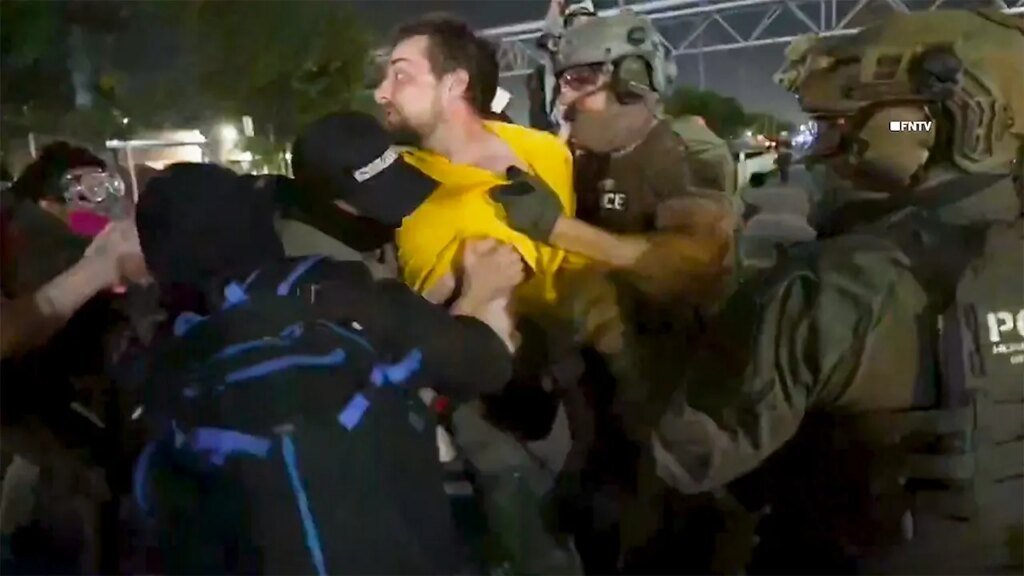 Anti-ICE agitators arrested at Delaney Hall during chaotic confrontations