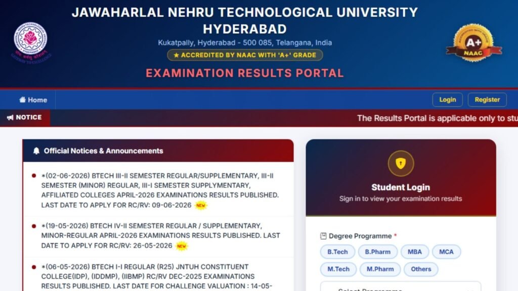 JNTUH Results 2026 Out for Odd, Even Semesters. Steps to check at results3.jntuh.ac.in | Education News
