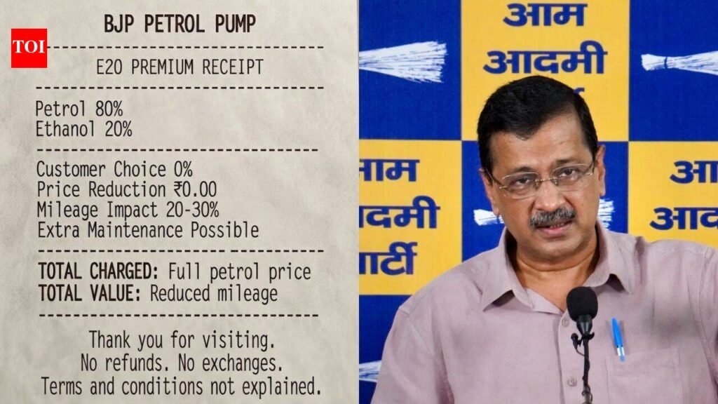 ‘BJP petrol pump’: AAP shares ‘E20 premium receipt’ in dig over ethanol blending | India News