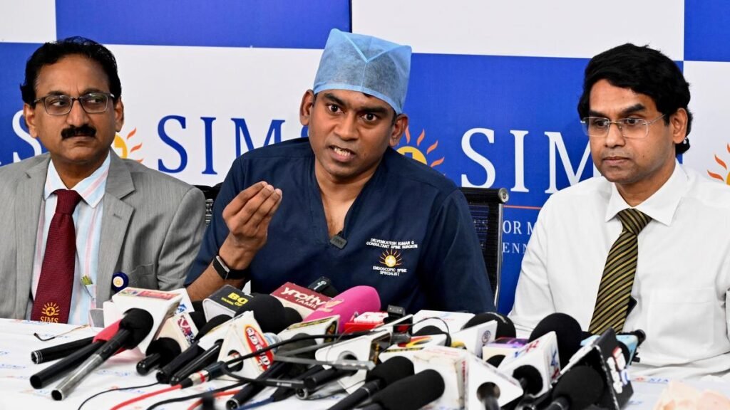 Single-incision spine procedure at SIMS Hospital restores mobility in octogenarian in Chennai