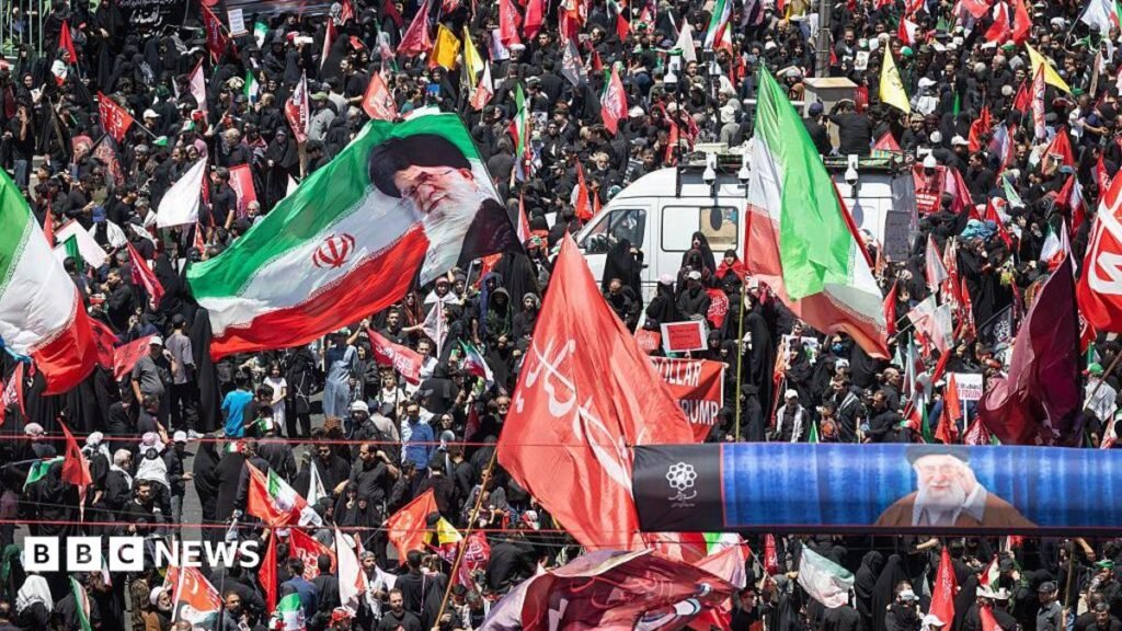 Huge crowds gather in Mashhad for burial of Iran’s supreme leader