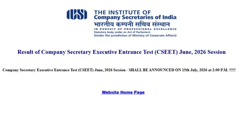 ICSI Release CSEET Result Today Direct Link at icsi.edu