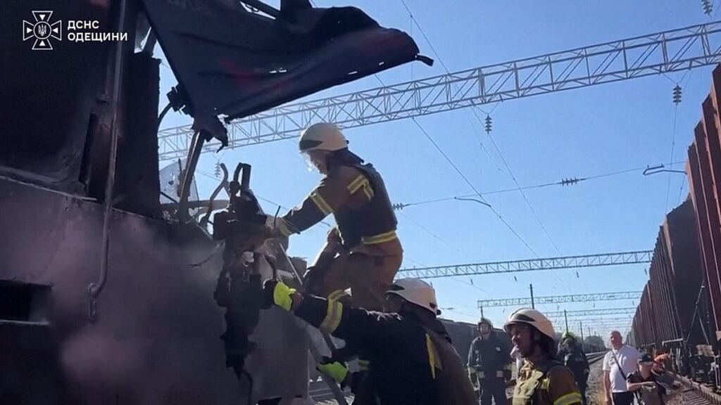 Russian forces strike second passenger train in Ukraine’s Odesa region