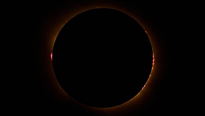 Aerial footage captures total solar eclipse over Spain