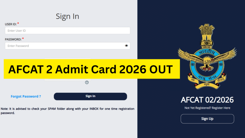 AFCAT 2 Admit Card 2026 released at afcat.edcil.co.in, exam to be held on August 8 | Education News