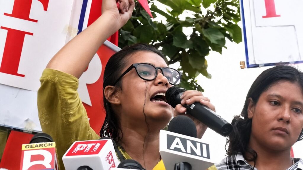 AISA’s Neha Bora targeted by ink attacker during Jharkhand jobs protest | India News