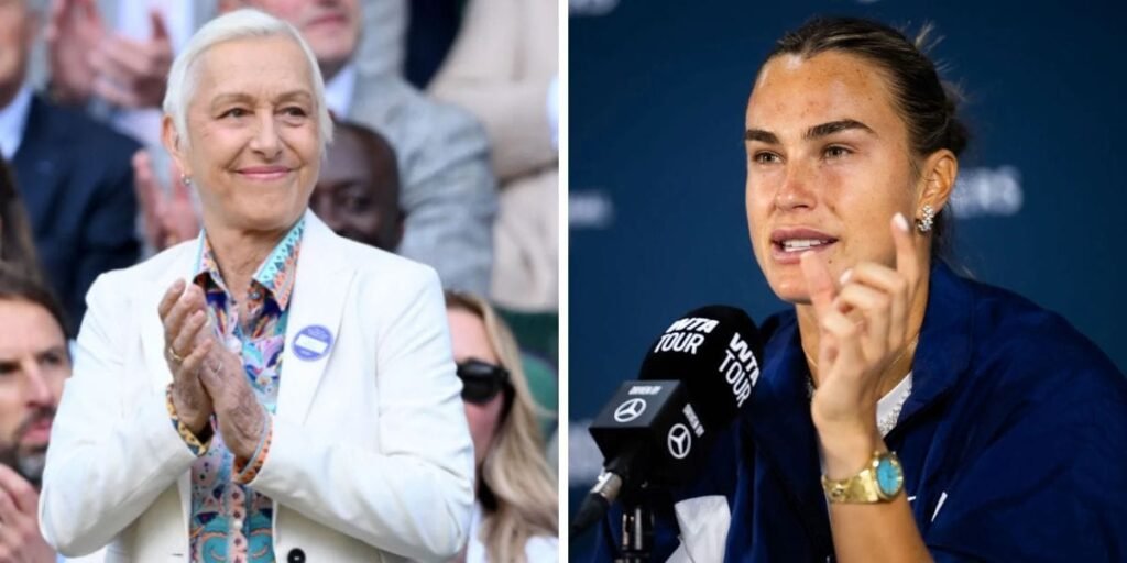 Martina Navratilova rushes to Aryna Sabalenka’s defense after Belarusian faces backlash over trans athlete stance