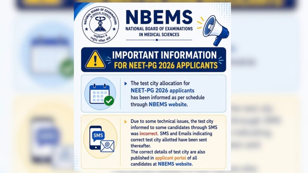NEET PG 2026: Which test-city is valid? NBEMS explains | Education News